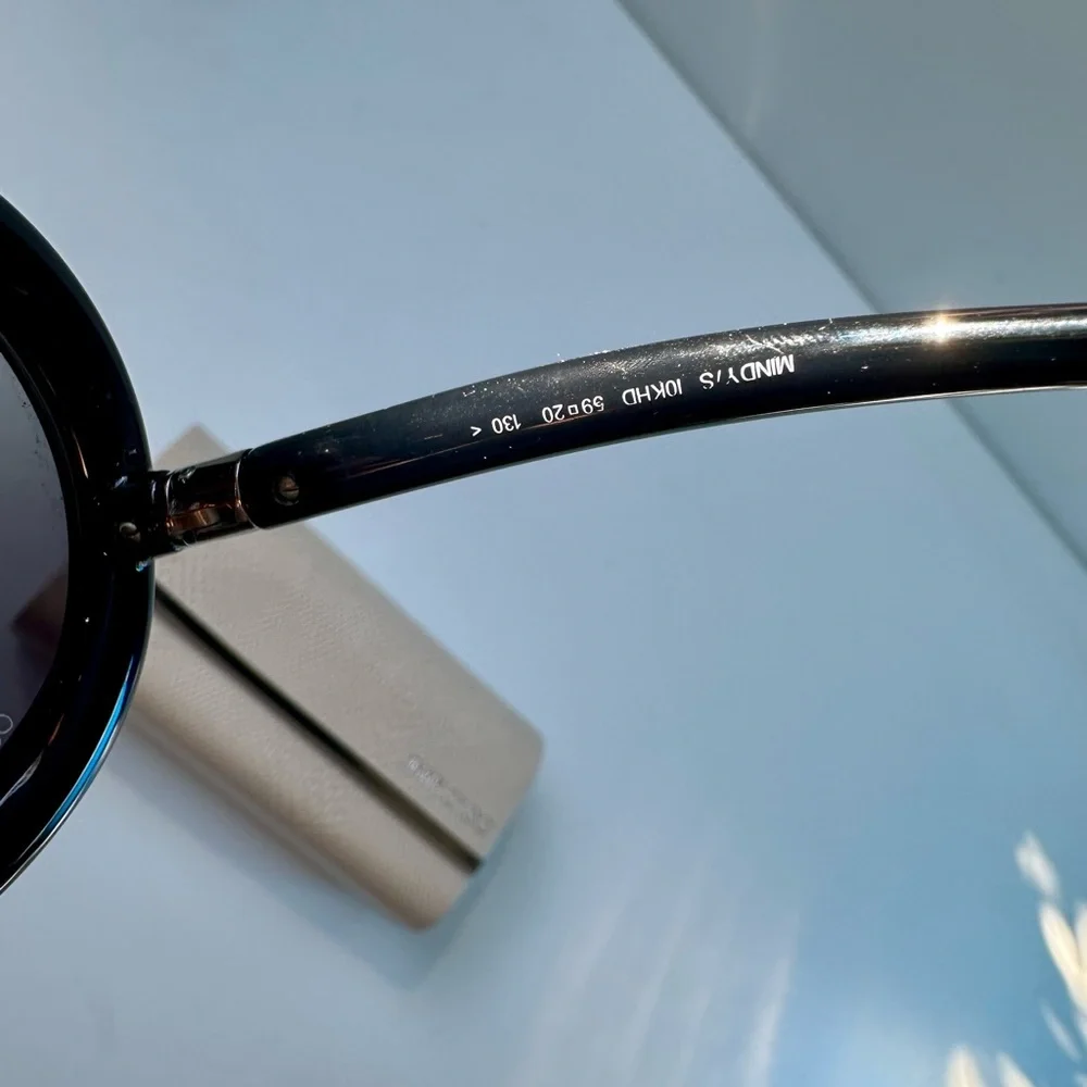 EUC Jimmy Choo Mindy/S Sunglasses, Round, Black, Box